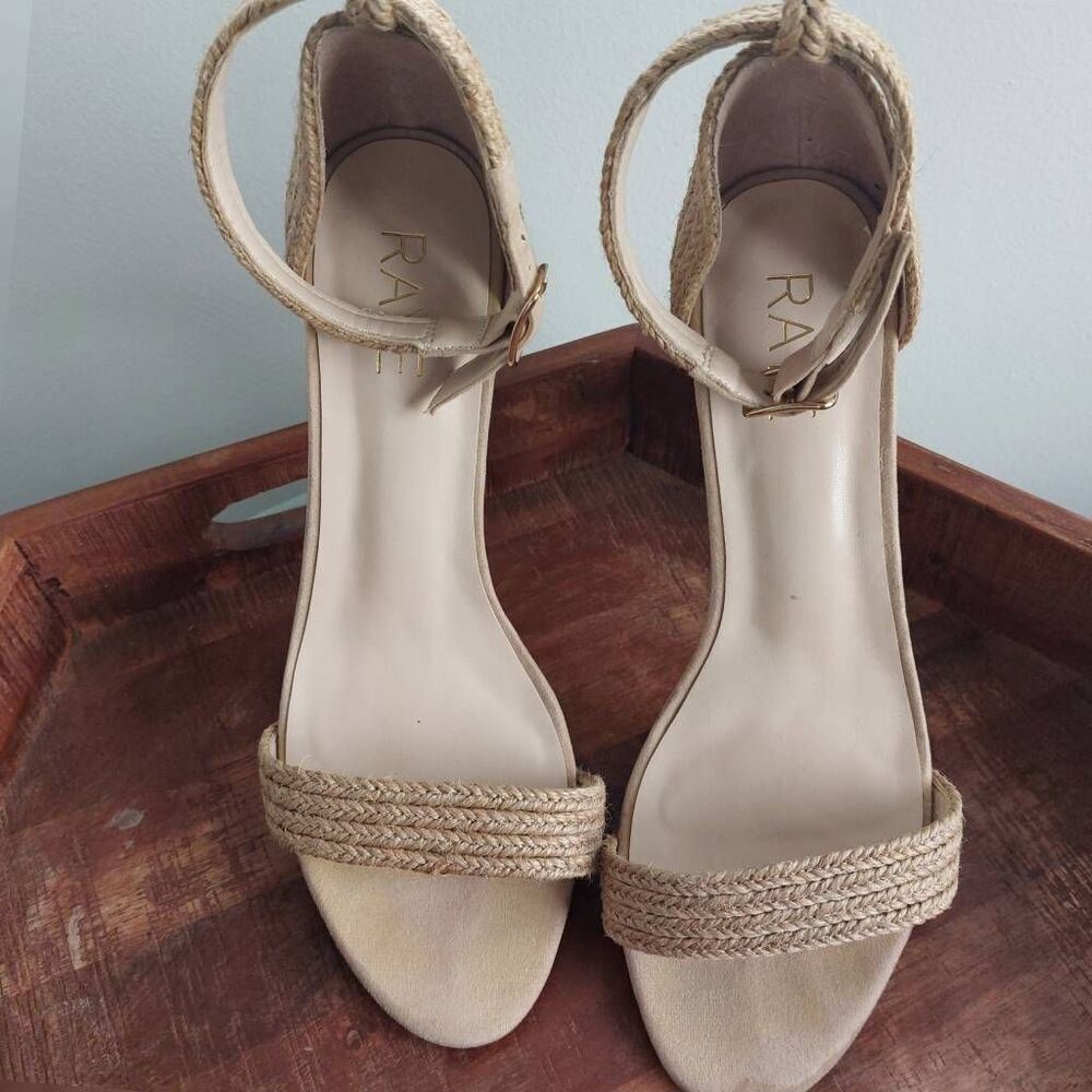REVOLVE x RAYE Bliss Woven Ankle Strap Heels size 8 - Picture 4 of 12